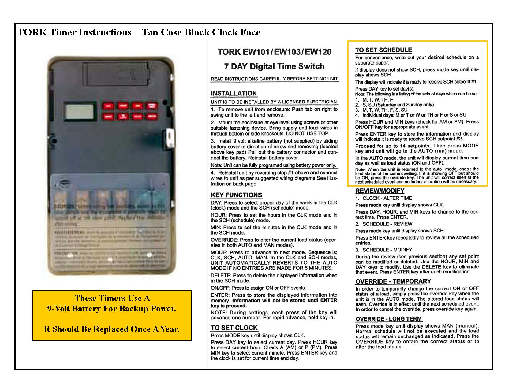 Time Clocks for TOU | Carbon Power and Light, Inc